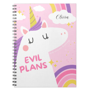 Carnet Plans malfaisants et dessins Unicorne - Drôle & Ma