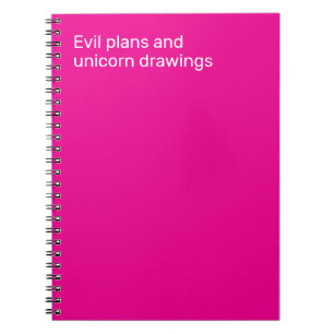Carnet Plans malveillants et dessins de licorne