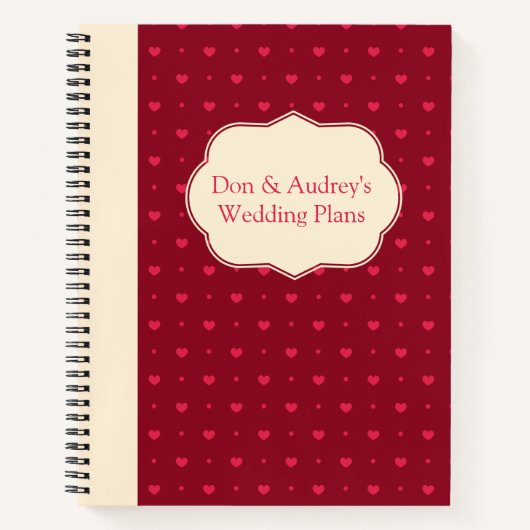 Carnet Plans Mariages personnalisables (Devant)