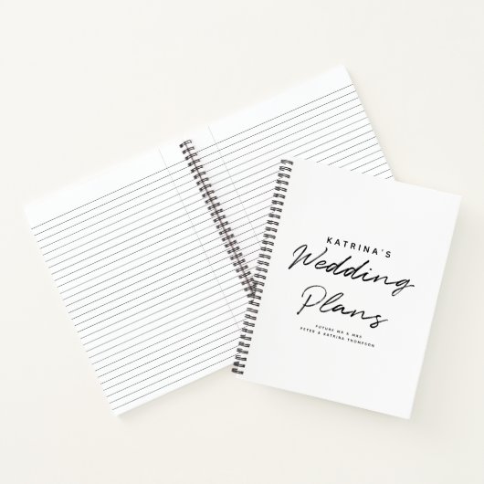 Carnet Plans Mariages simples en noir blanc moderne (Intérieur)