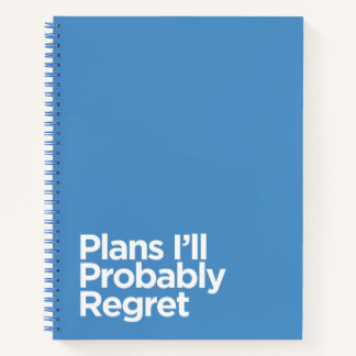 Carnet Plans que je vais probablement regretter prise de