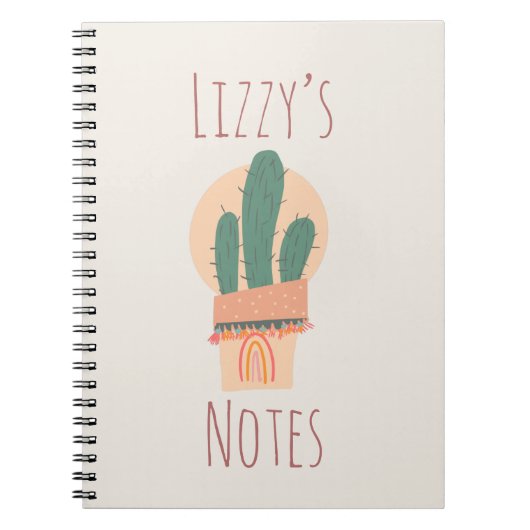 Carnet Plante de cactus moderne en pot Arc-en-ciel  (Devant)