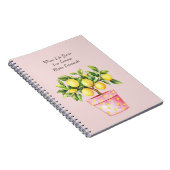 Carnet Plante de citron jaune de pot rose (Côté Droit)