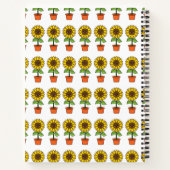 Carnet Plante de tournesol Kawaii dans un pot (Dos)