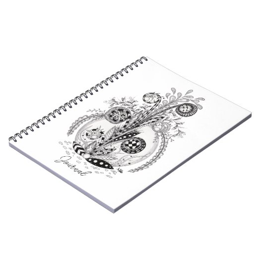 Carnet Plante florale en Tangle Design. (Côté gauche)