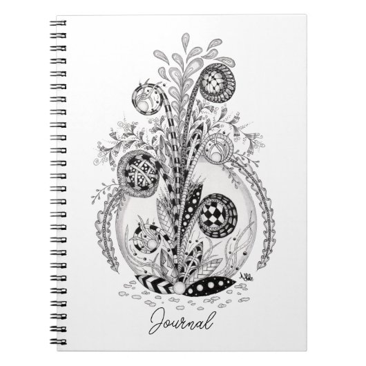 Carnet Plante florale en Tangle Design. (Devant)