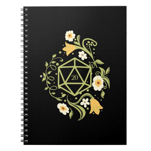 Carnet Plantes de dés et fleurs Druid D20 Tabletop RPG (Devant)