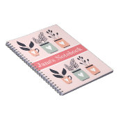 Carnet Plantes de pot moderne rose et gris pastel (Côté Droit)