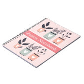 Carnet Plantes de pot moderne rose et gris pastel (Côté gauche)