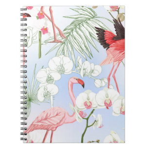Carnet Plantes tropicaux et fleurs. Motif sans joint, ret