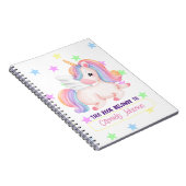 Carnet Plaque de bibliothèque Pastel rainbow unicorn nom (Côté Droit)