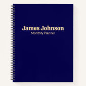 Carnet Plaque de nom de bureau Serif Gras Retro bleu prof (Devant)