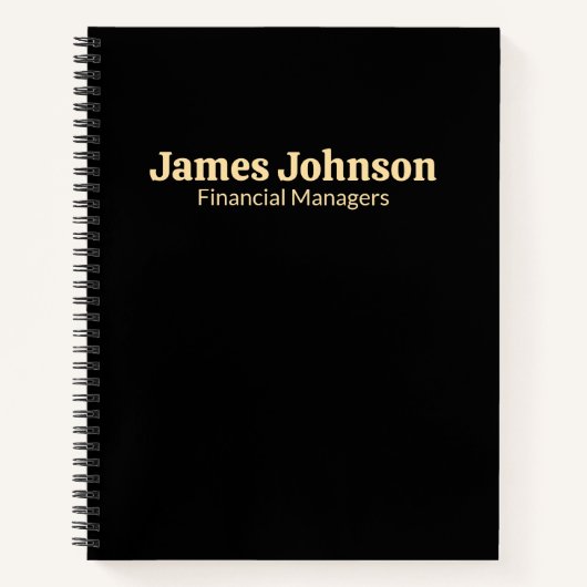 Carnet Plaque de nom de bureau sérif gras rétro noir lava (Devant)