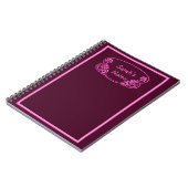 Carnet Plaque rouge orange encadrée rose (Côté gauche)