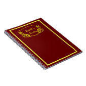 Carnet Plaque rouge ornée d'or (Côté Droit)