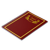 Carnet Plaque rouge ornée d'or (Côté gauche)