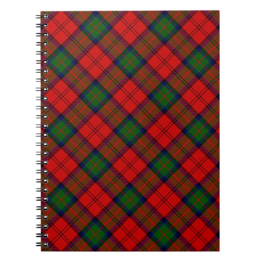 Carnet Plaque vert rouge tartan MacDuff (Devant)