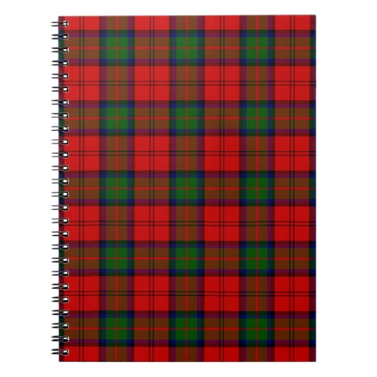 Carnet Plaque vert rouge tartan MacDuff (Devant)