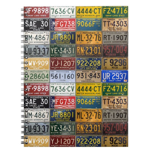 Carnet Plaques minéralogiques du Michigan d'une ère (Devant)