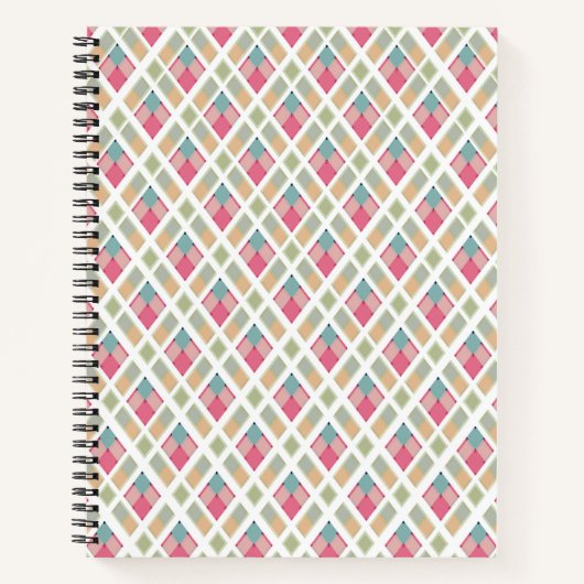 Carnet Plat rose blanc (Devant)