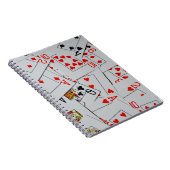 Carnet Plateau De Motif De Cartes De Jeu Éparpillées, (Côté Droit)