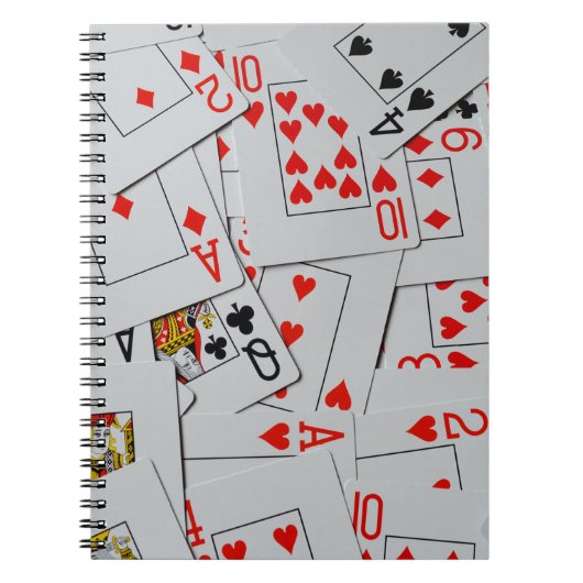 Carnet Plateau De Motif De Cartes De Jeu Éparpillées, (Devant)