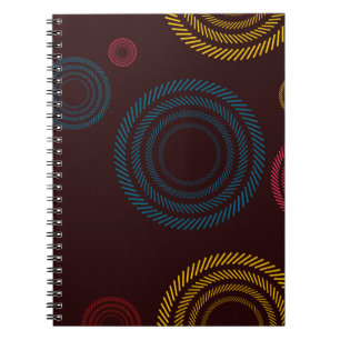 Carnet Playful, coloré, tendance, cercles rayés cool