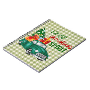 Carnet Plein de Noël Spirit Green Plaid Checker Camion