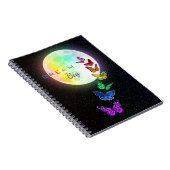 Carnet Pleine lune arc-en-ciel et papillons arc-en-ciel D (Côté Droit)