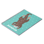 Carnet Plongée de loutre mignonne sur dessin animé turquo (Côté gauche)
