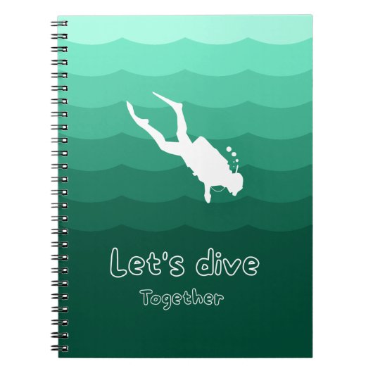 Carnet Plongeons ensemble | Aventure océanique adorable (Devant)