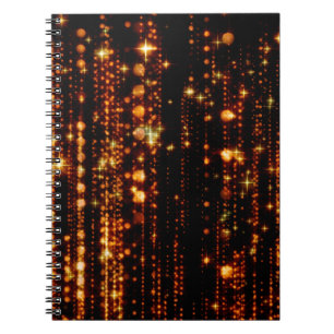 Carnet pluie Abstraite d'or avec des particules lumineuse
