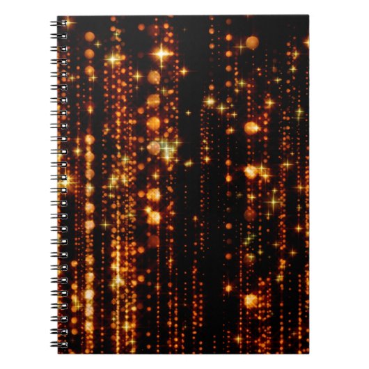 Carnet pluie Abstraite d'or avec des particules lumineuse (Devant)