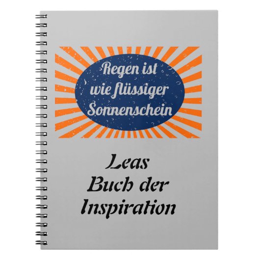 Carnet Pluie de soleil liquide avec noms (Devant)