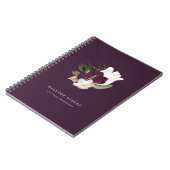 Carnet Plum de bouquet floral violet ivoire moderne (Côté gauche)