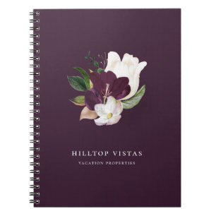 Carnet Plum de bouquet floral violet ivoire moderne