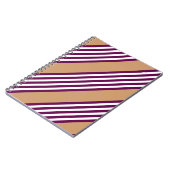 Carnet Plum et blanc cinq bandes motif avec bronzage (Côté gauche)