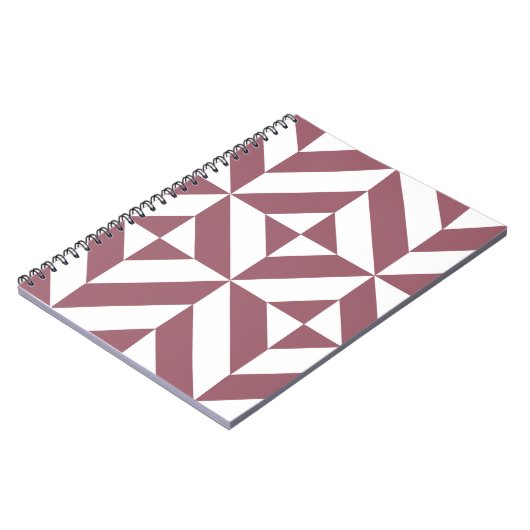 Carnet Plum Geometric Deco Cube Pattern (Côté gauche)