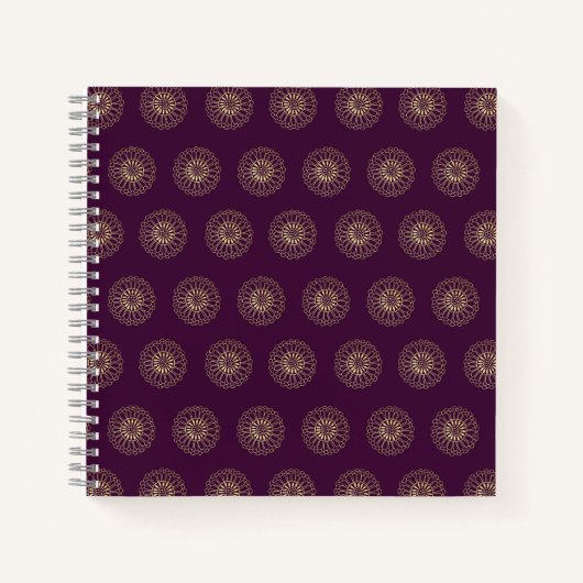 Carnet Plum | Golden Zinnia Flower Medallions (Devant)