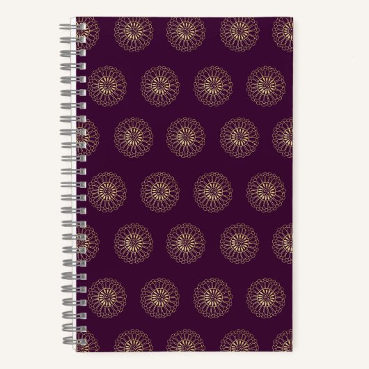Carnet Plum | Golden Zinnia Flower Medallions (Recto)