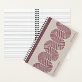 Carnet Plum Lombard Wavy Lines Modern Custom Notebook (À l'intérieur)