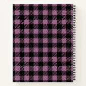 Carnet Plum violet noir Buffle Check Plaid Personnalisé (Dos)