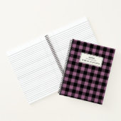 Carnet Plum violet noir Buffle Check Plaid Personnalisé (Intérieur)