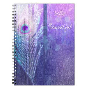 Carnet Plume de Paon Violet Glam Boho Chic Glam Personnal