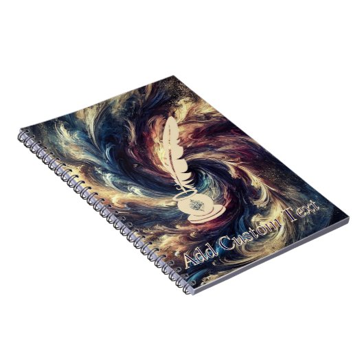 Carnet Plume Moderne Art Abstrait (Côté Droit)