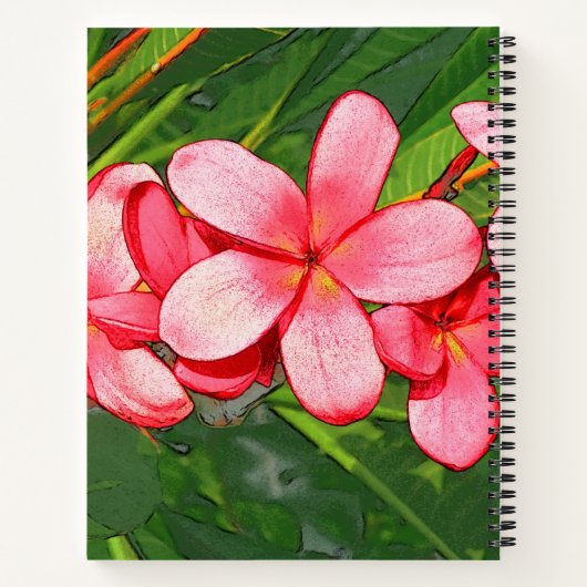 Carnet Plumerias rose (Dos)