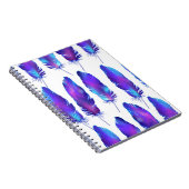 Carnet Plumes avec texture spatiale, motif magique. (Côté Droit)