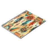 Carnet Plumes bleues de la tribu Aztec Boho (Côté gauche)