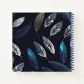 Carnet plumes bleues et blanches (Dos)