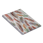 Carnet Plumes colorées, Aquarelle Design sans joint. (Côté Droit)